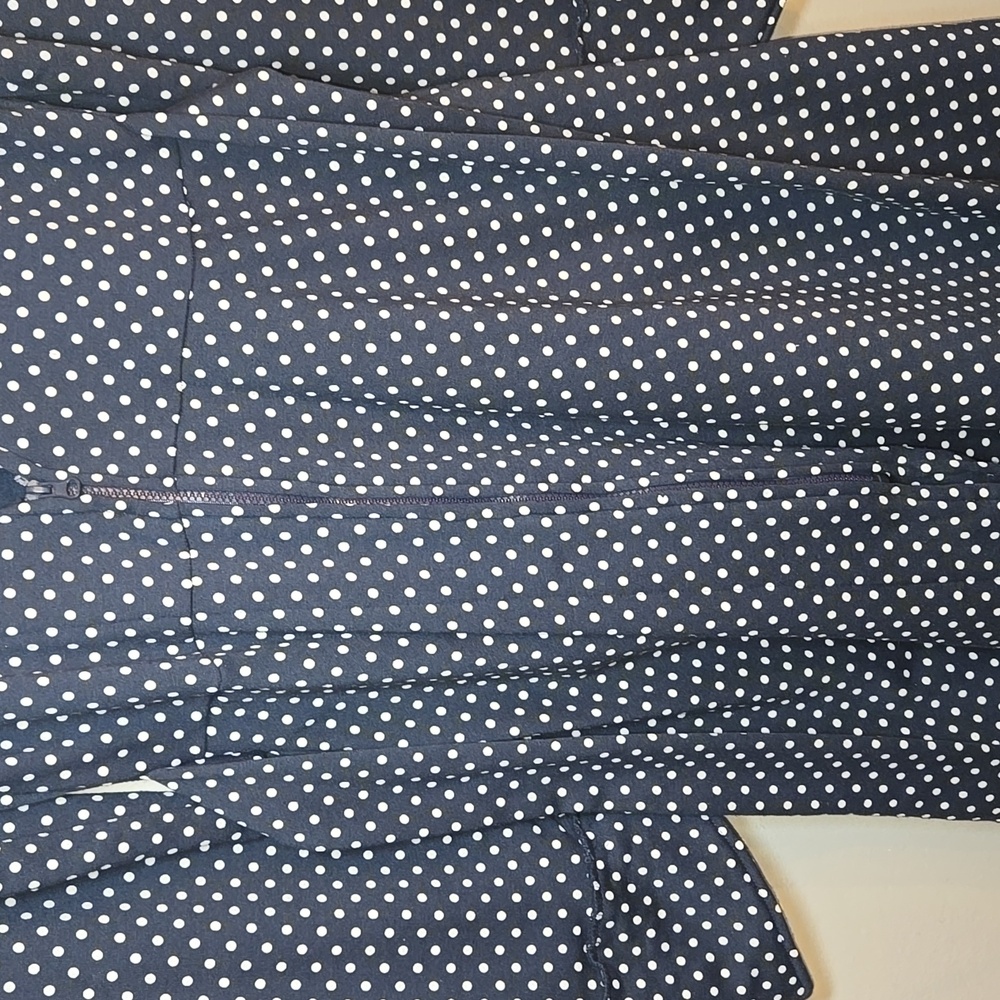 Effie's Heart Navy Polka Dot Trench with Red Lining - Picture 6 of 11